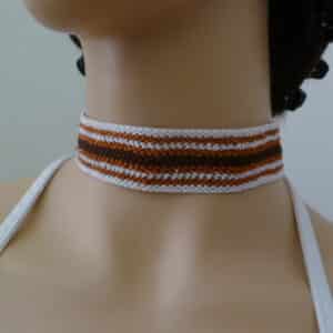 Linear funkelnde Halskette, extra breit – Kupfer